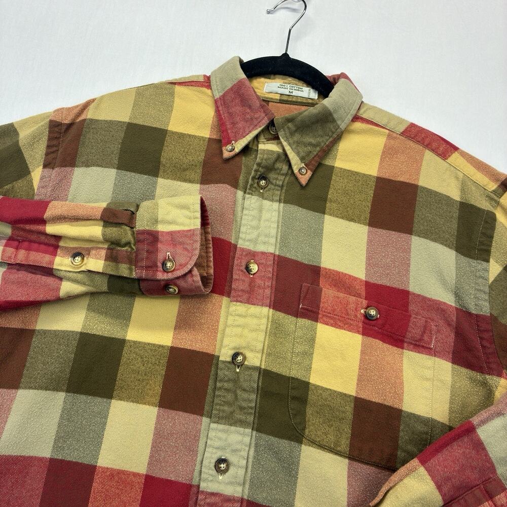 Orvis Shirt Men’s Medium Vintage Plaid Button Down Flannel Cotton Long Sleeve